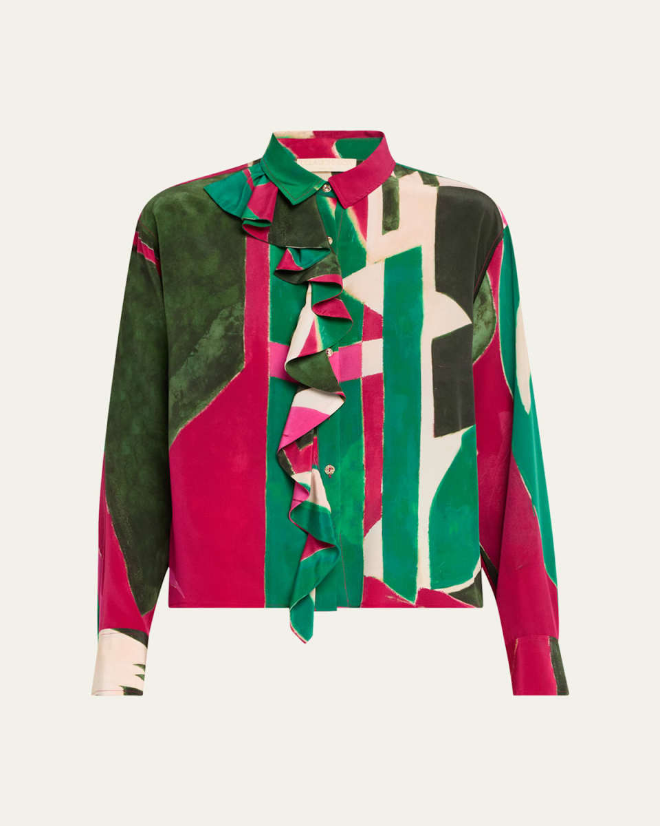 UJ x Lee Krasner Study Abstract Ruffle Blouse